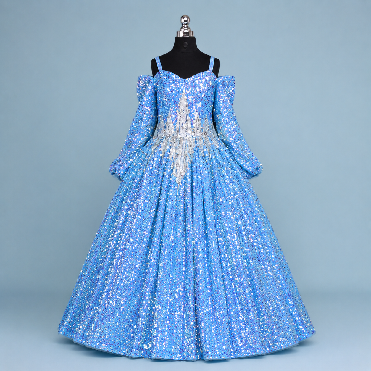 Blue Sequin Elsa Princess Gown - view 2