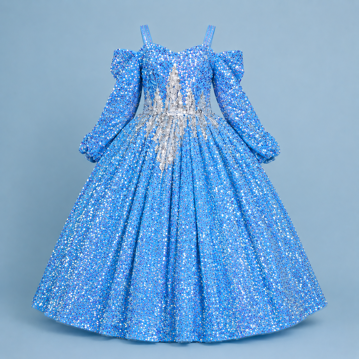 Blue Sequin Elsa Princess Gown - view 3
