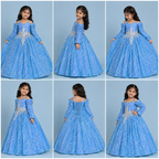 Blue Sequin Elsa Princess Gown - view 5