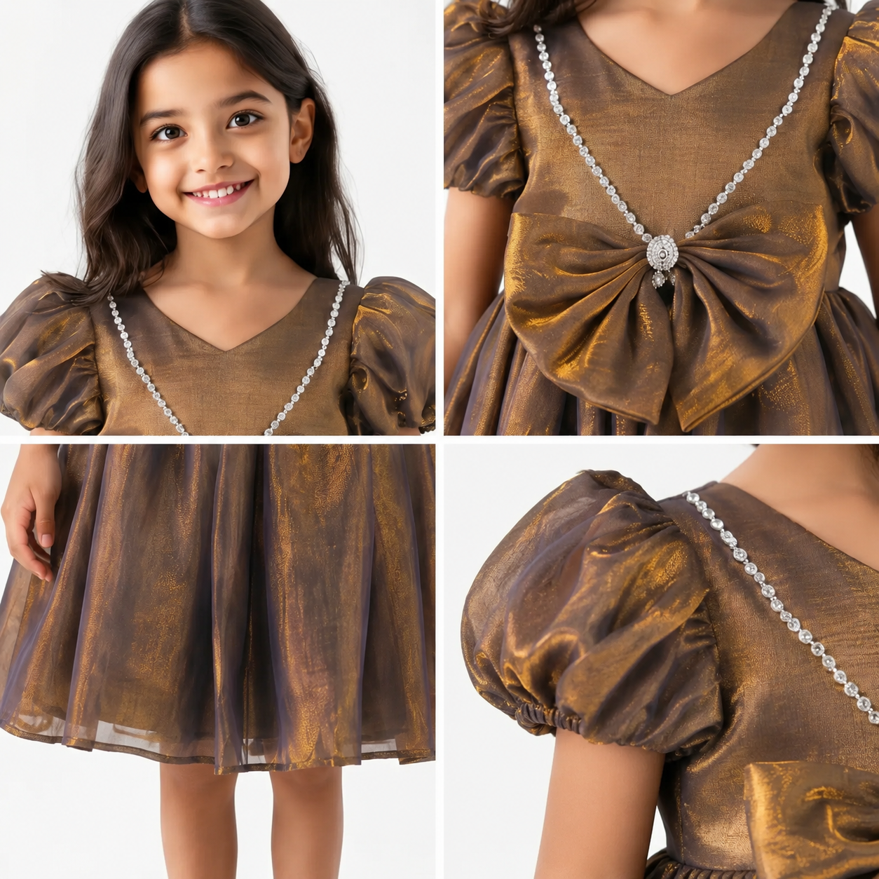 Bronze Shine Pearl Dress - view 4