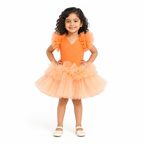Apricot Flame Tulle Dress with Blush Accents - view 3
