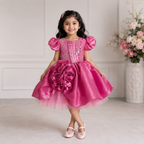 Magenta Pink Rose Dress