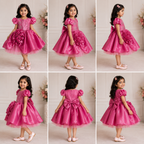 Magenta Pink Rose Dress - view 5