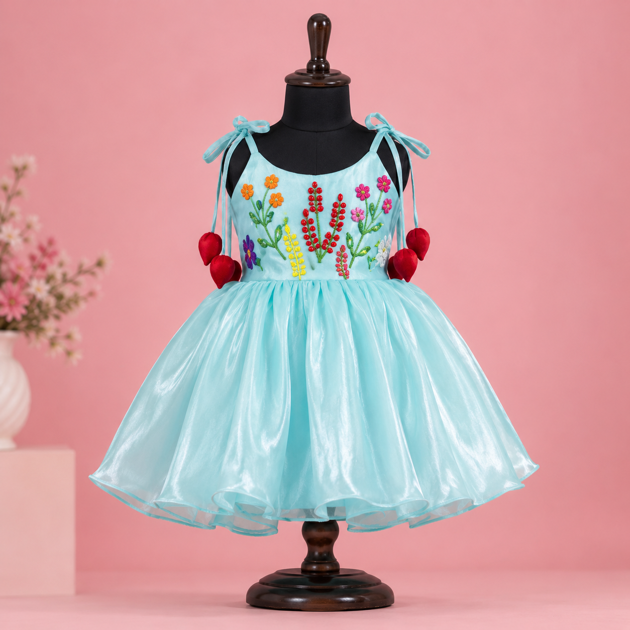 Pastel Blue Blossom Dress - view 3