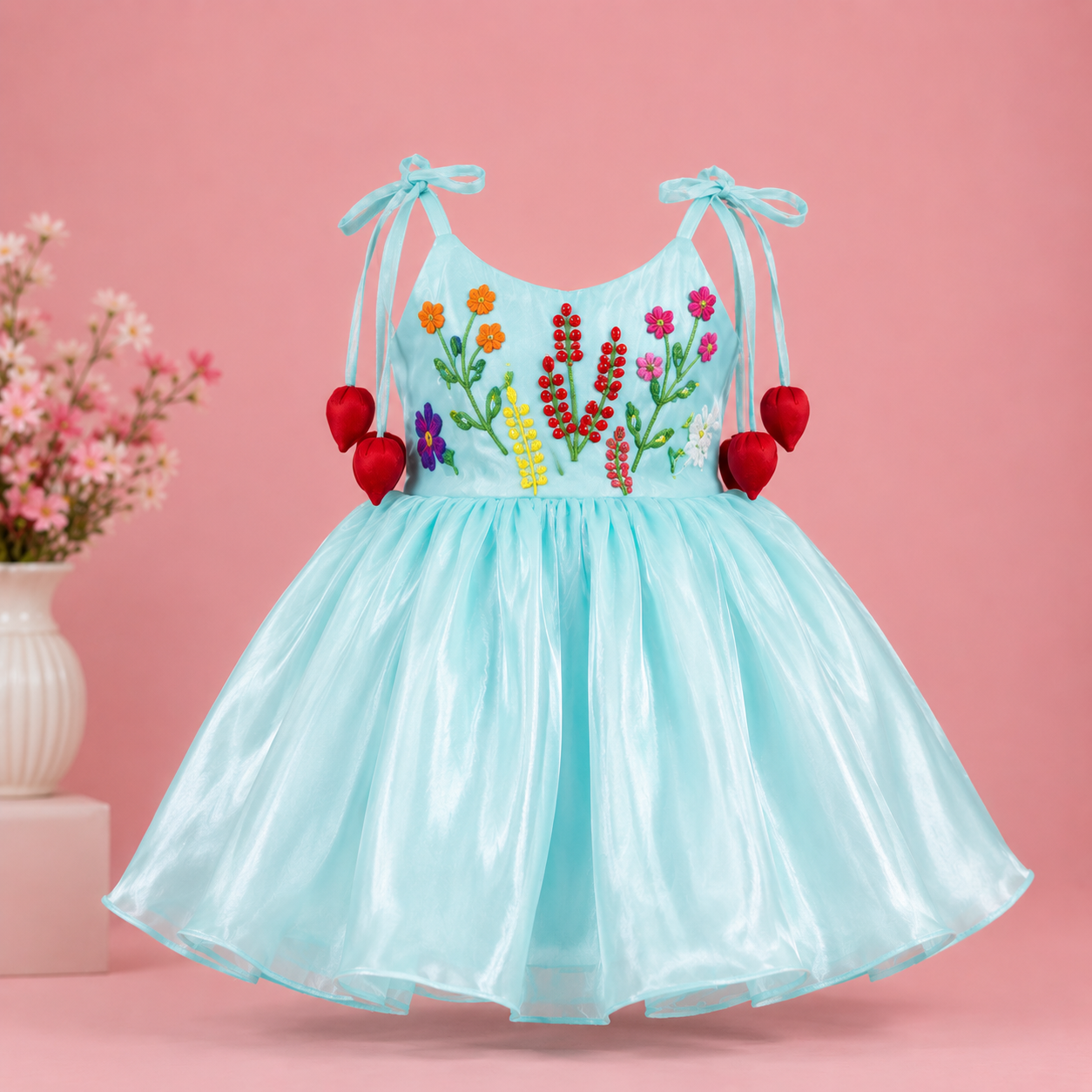 Pastel Blue Blossom Dress - view 4