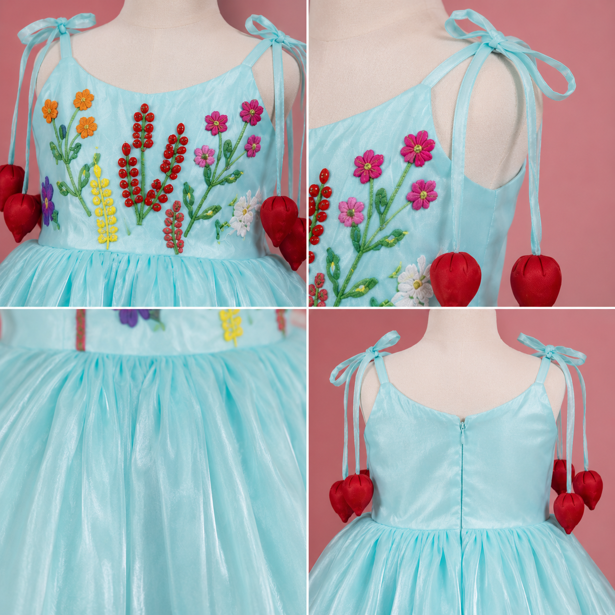 Pastel Blue Blossom Dress - view 5