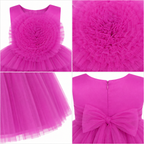 Magenta Tulle Flower Dress - view 3
