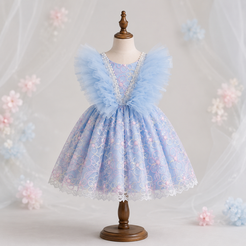 Blue Ruffle Dream Dress - view 2