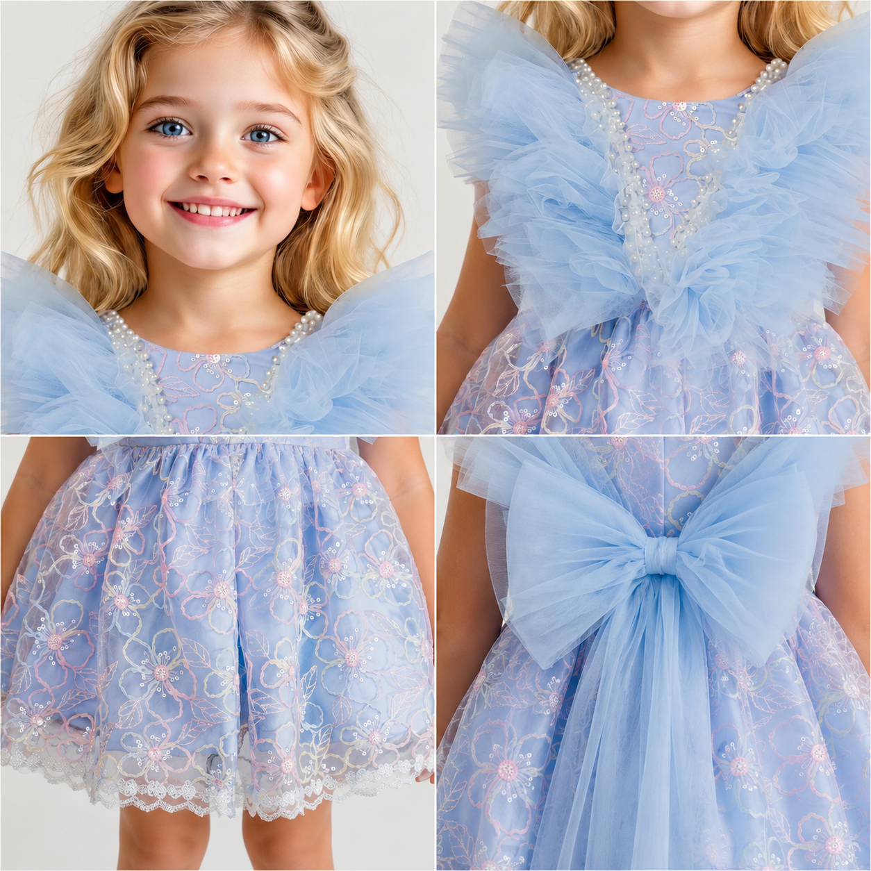 Blue Ruffle Dream Dress - view 4