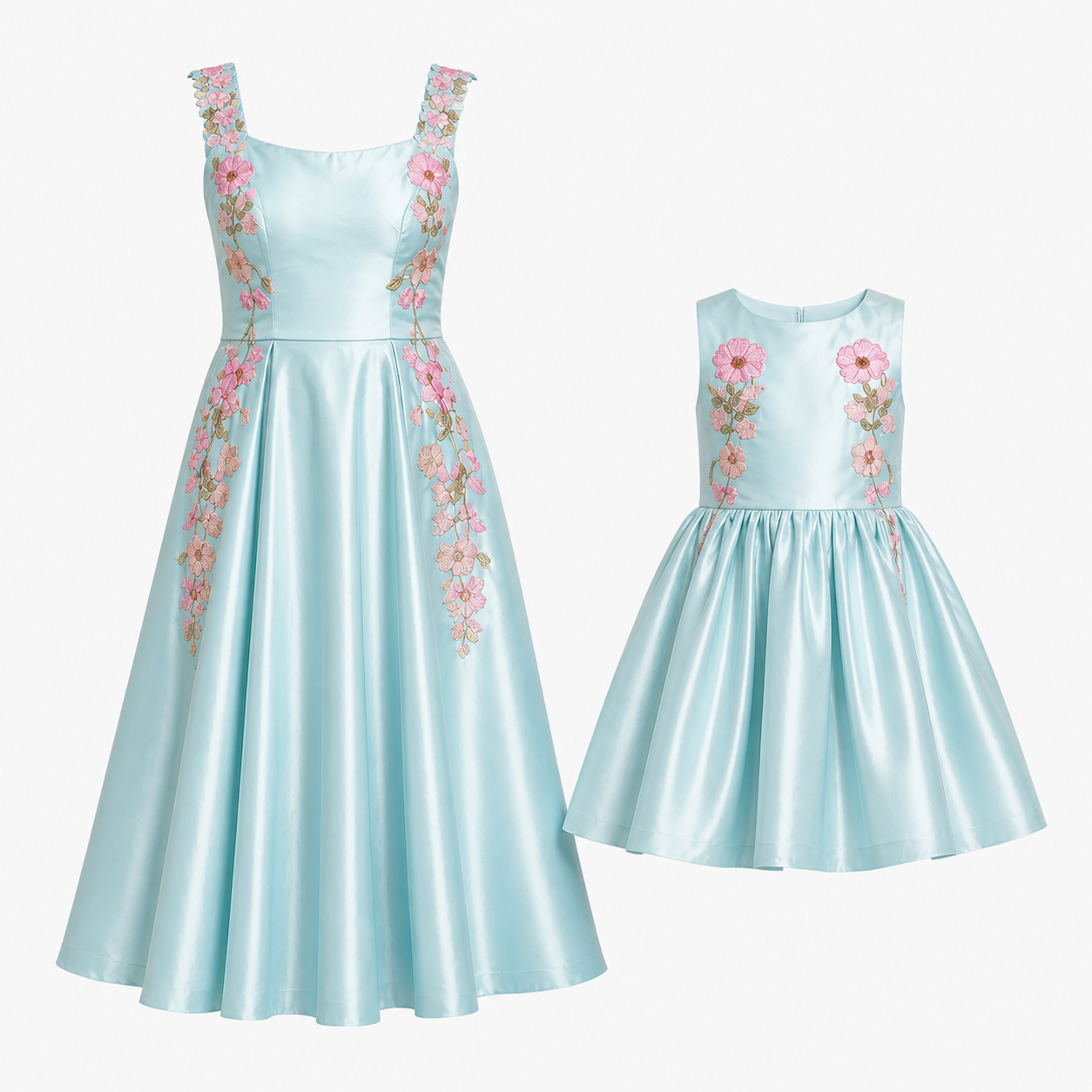 Mint Green Floral Applique Twinning Set - view 3