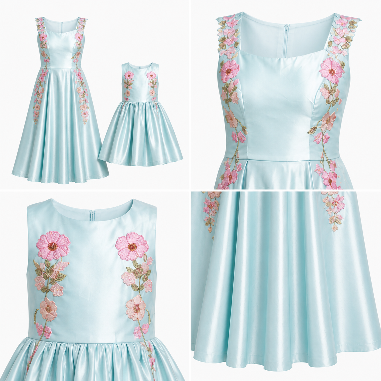 Mint Green Floral Applique Twinning Set - view 4