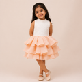 Peach Luxe Layered Tulle Dress