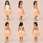 Peach Luxe Layered Tulle Dress - view 2