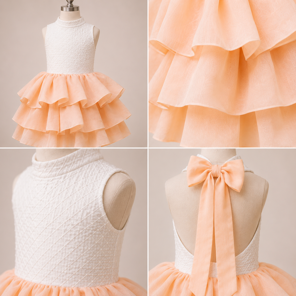 Peach Luxe Layered Tulle Dress - view 5