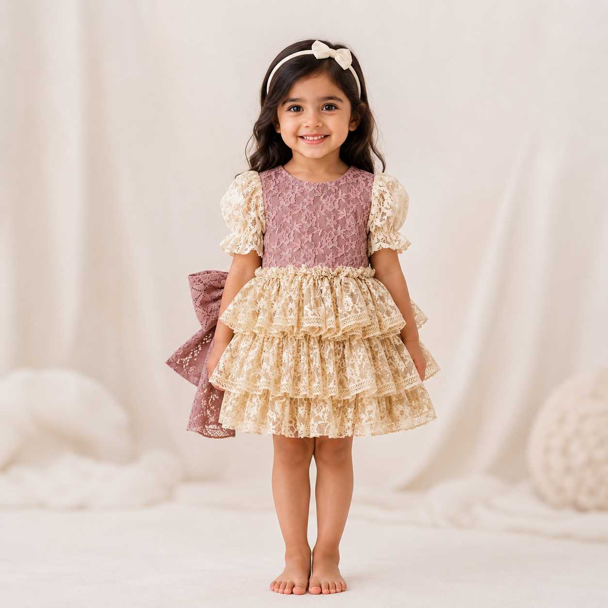 Vintage Lace Blossom Romper