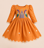 Burnt Orange Royal Peacock Dress