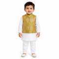Golden Heritage boys kurta Nehru jacket set detail view