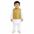 Golden Heritage boys kurta Nehru jacket set detail view