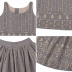 Ash Grey Zari Lehenga Set