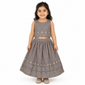 Ash Grey Zari Lehenga Set