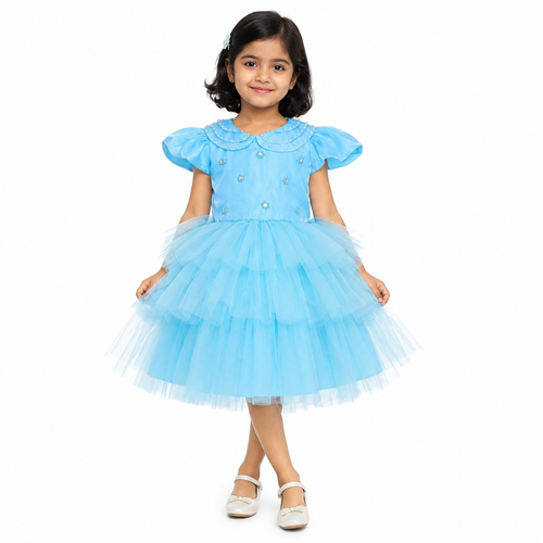 Blue Pearl Ruffle dress