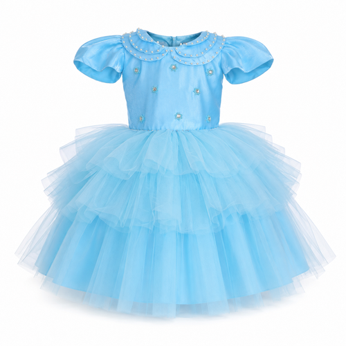 Blue Pearl Ruffle dress