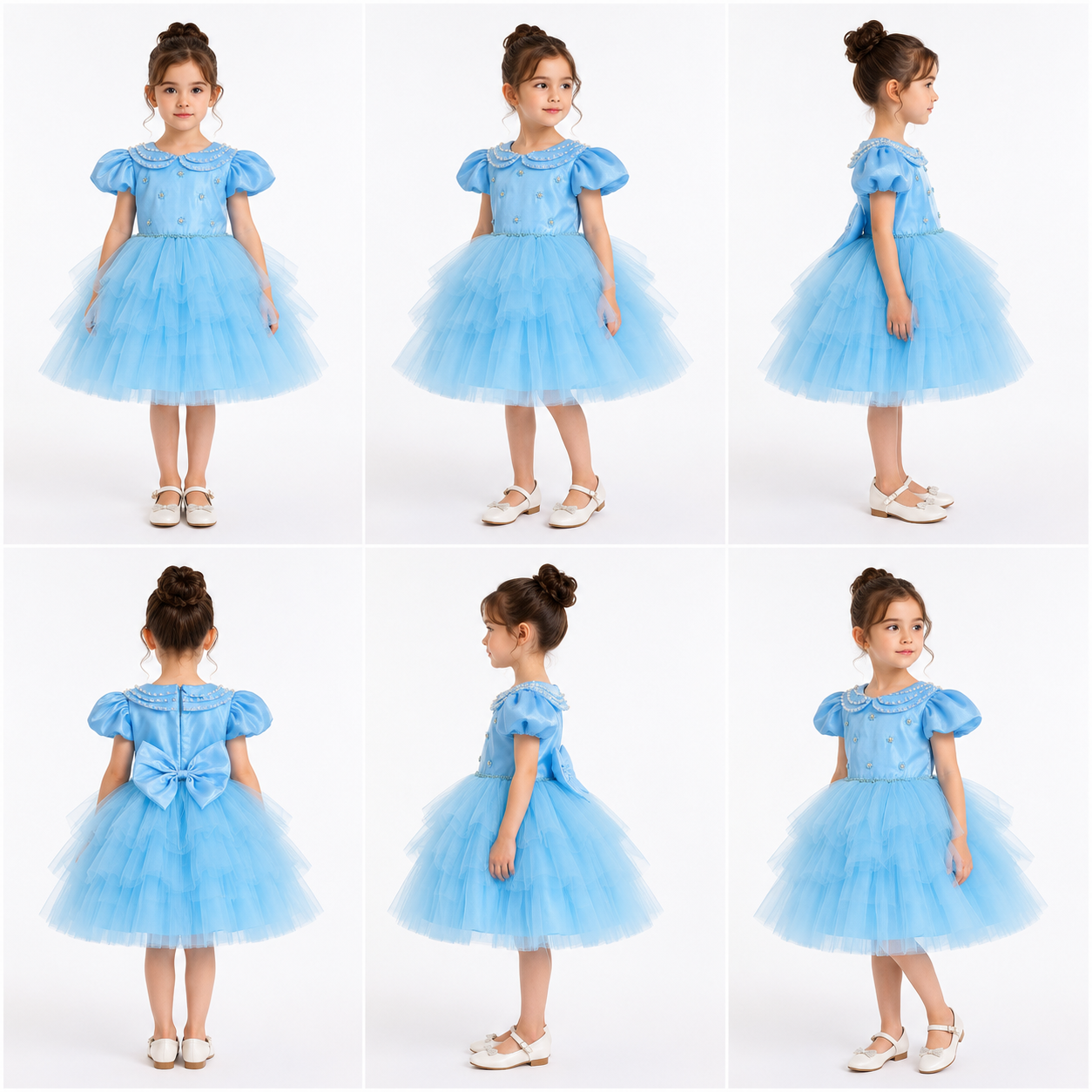 Blue Pearl Ruffle dress