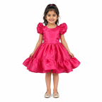 Dark Pink puff sleeve dress