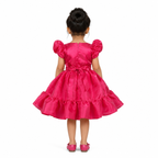 Dark Pink puff sleeve dress
