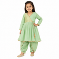Mint Angrakha Dhoti Set