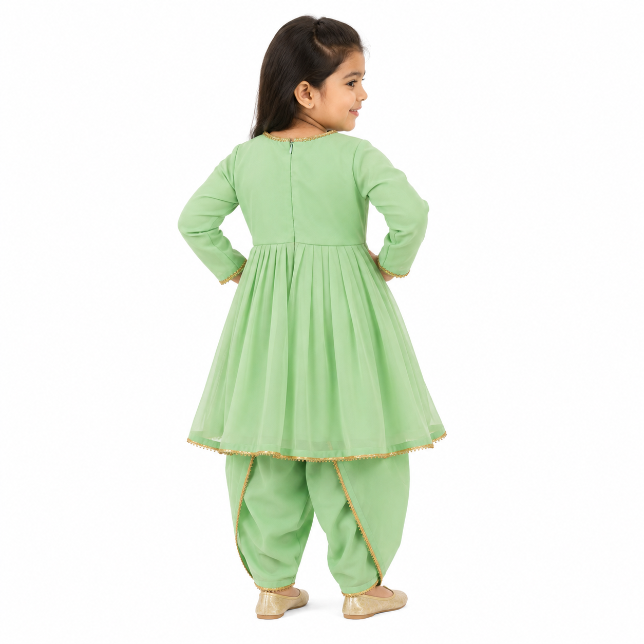 Mint Angrakha Dhoti Set
