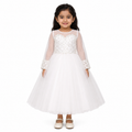 White sequins princess gown