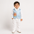 Royal Sky Prince waistcoat and bow tie set styled look