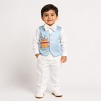 Royal Sky Prince waistcoat and bow tie set styled look