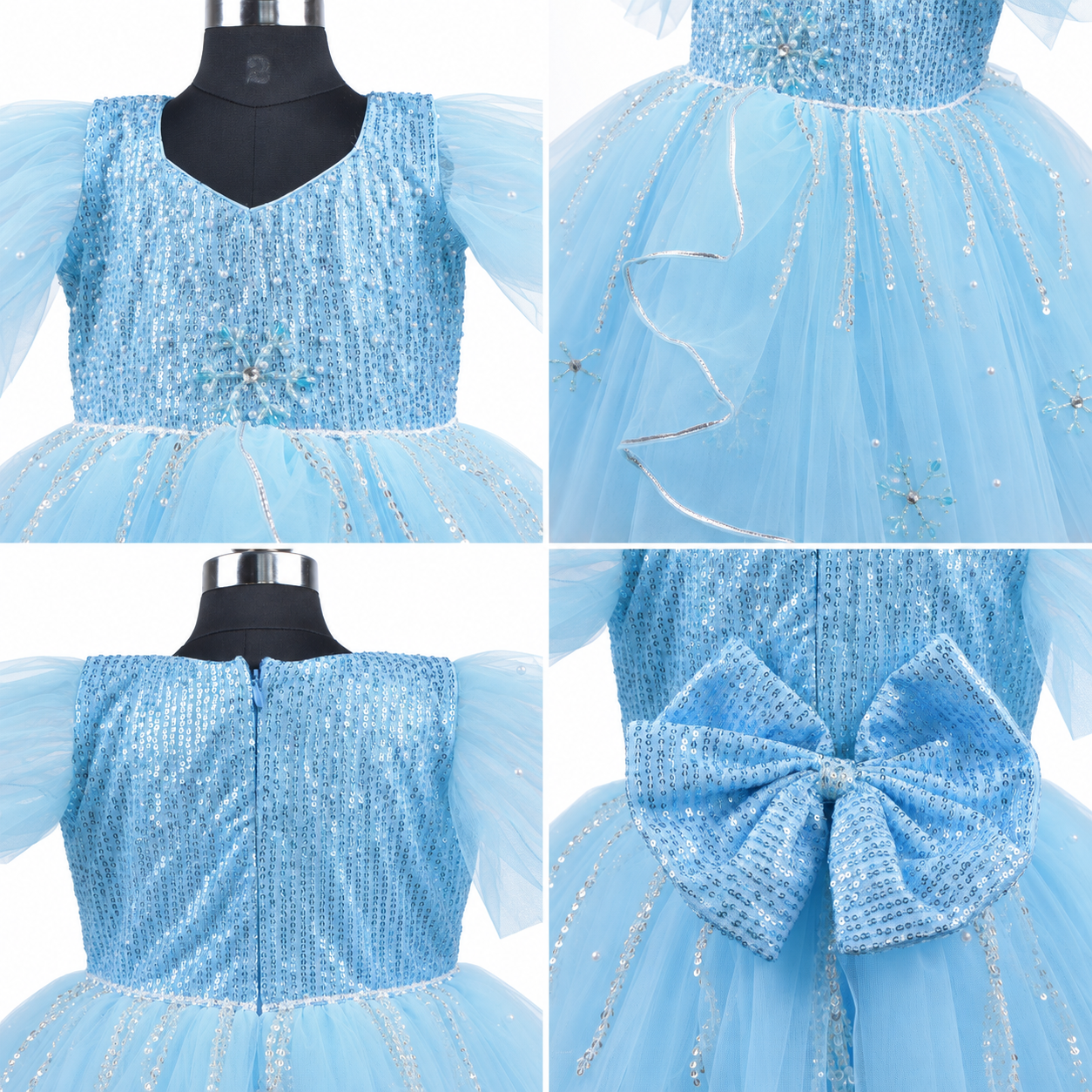Royal Sky Prince and Frosted Princess sibling set girl detail