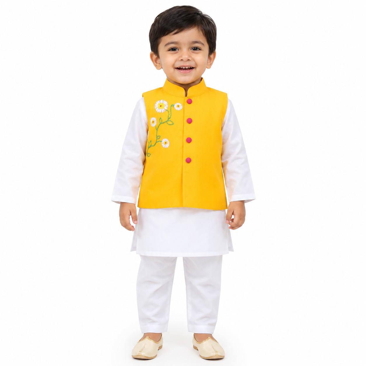 Sunshine Daisy boys kurta jacket set front view