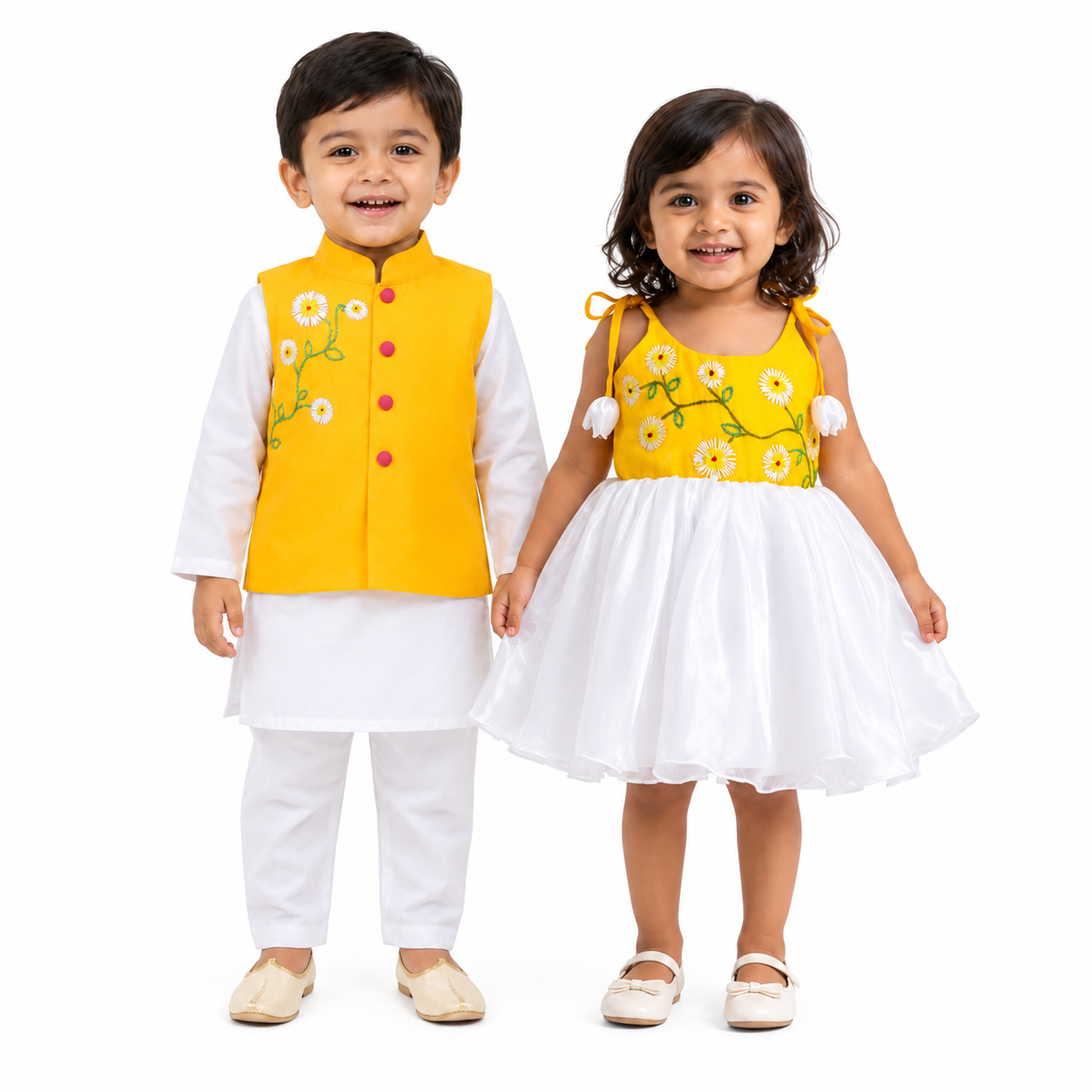 Sunshine Daisy sibling twinning set boy detail