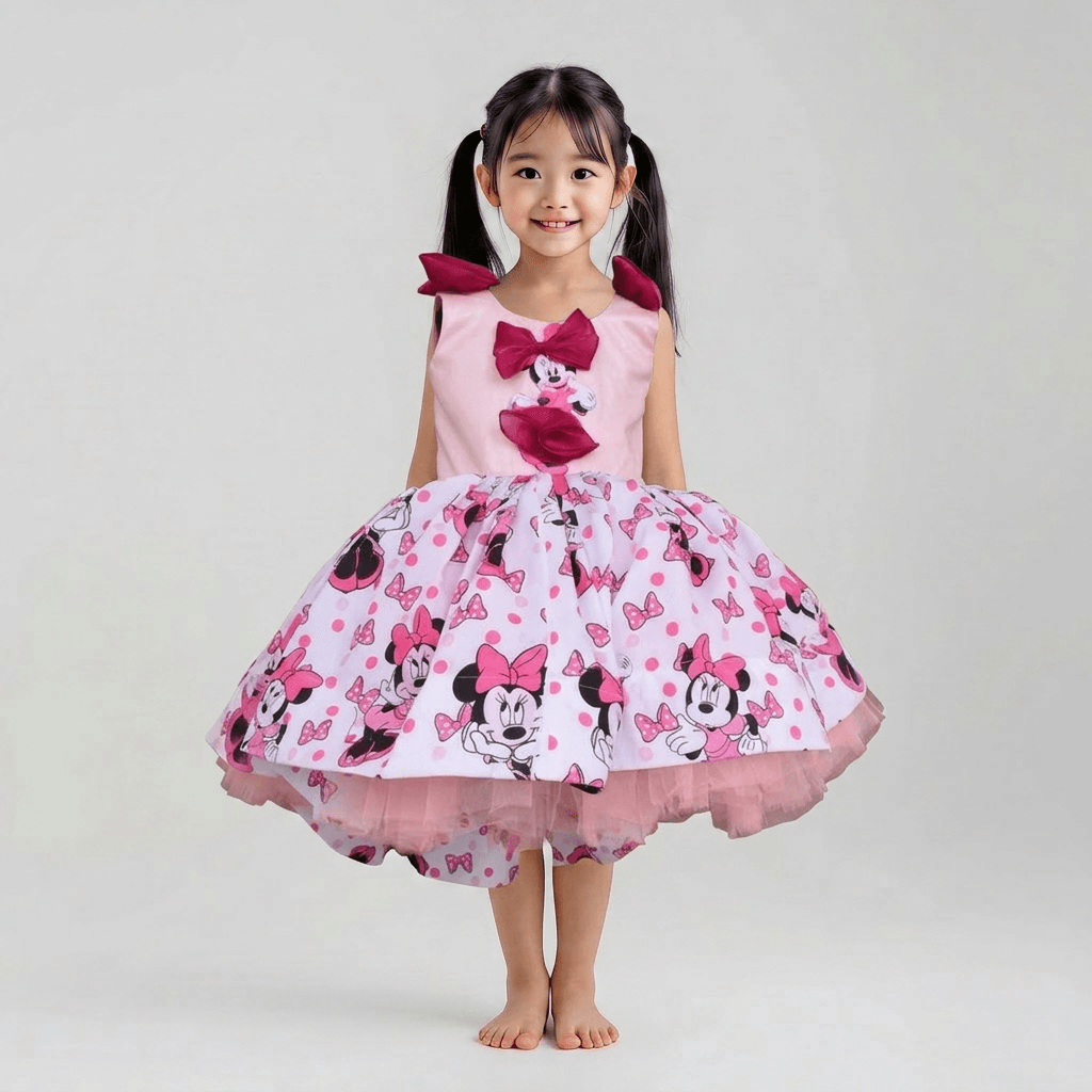 Minnie Mouse Theme Dress | Kids Party Dress
